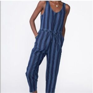 UNPUBLISHED NWT Justine Broad Stripe Jumpsuit in Indigo Size S